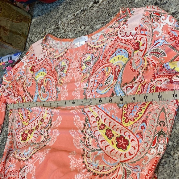 London Times Shift Dress with Paisley Design in Orange Size 10​ - Picture 8 of 11